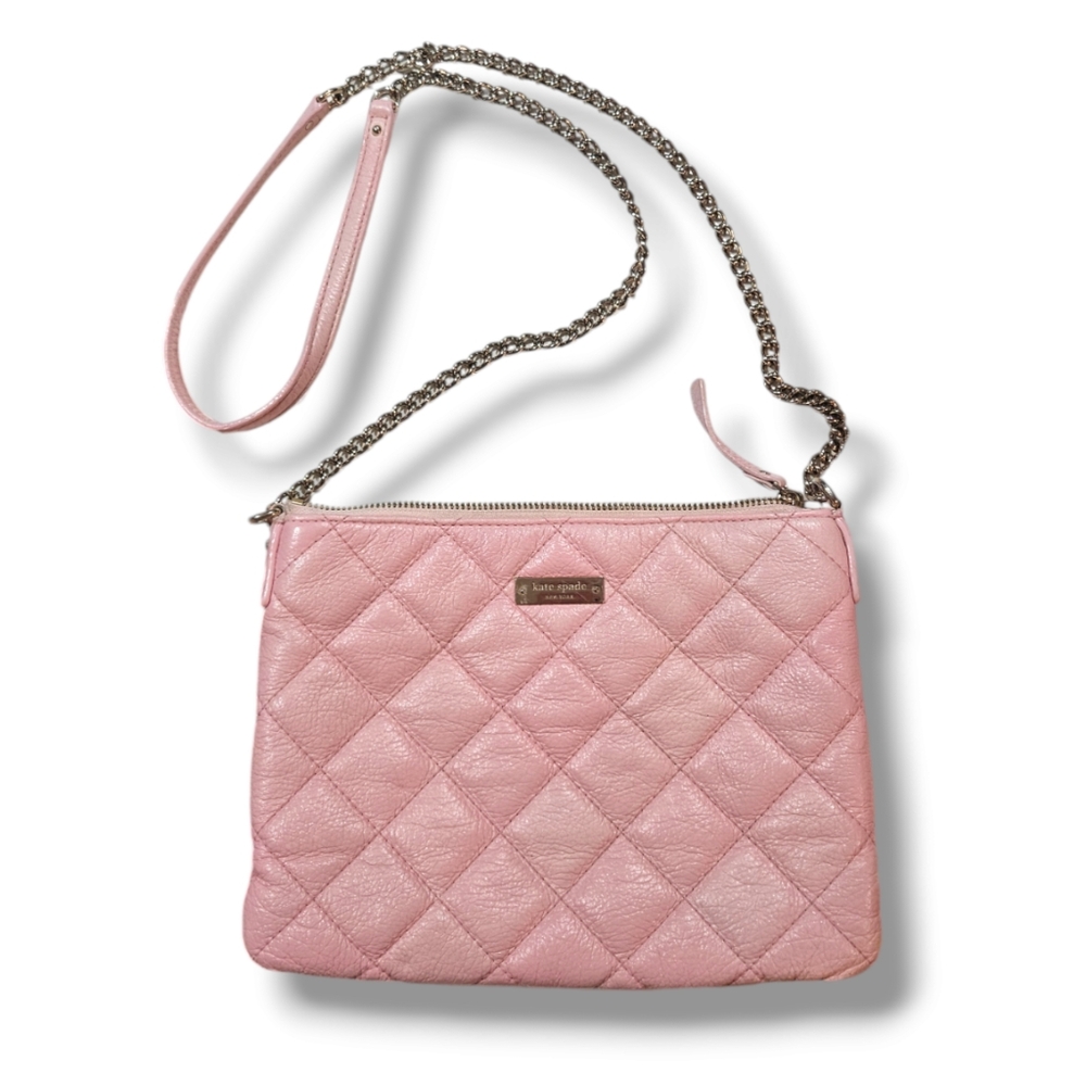 Kate Spade Pink Chain Strap Quilted Leather Bag